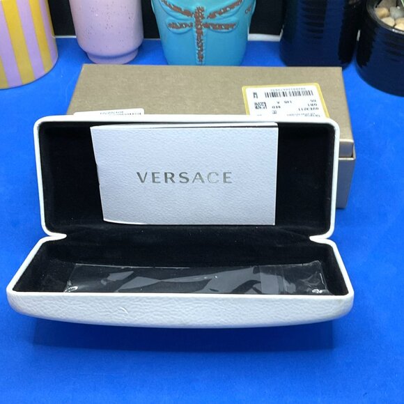 Versace White Leather Hard Clamshell Eyeglass Case - Picture 4 of 7